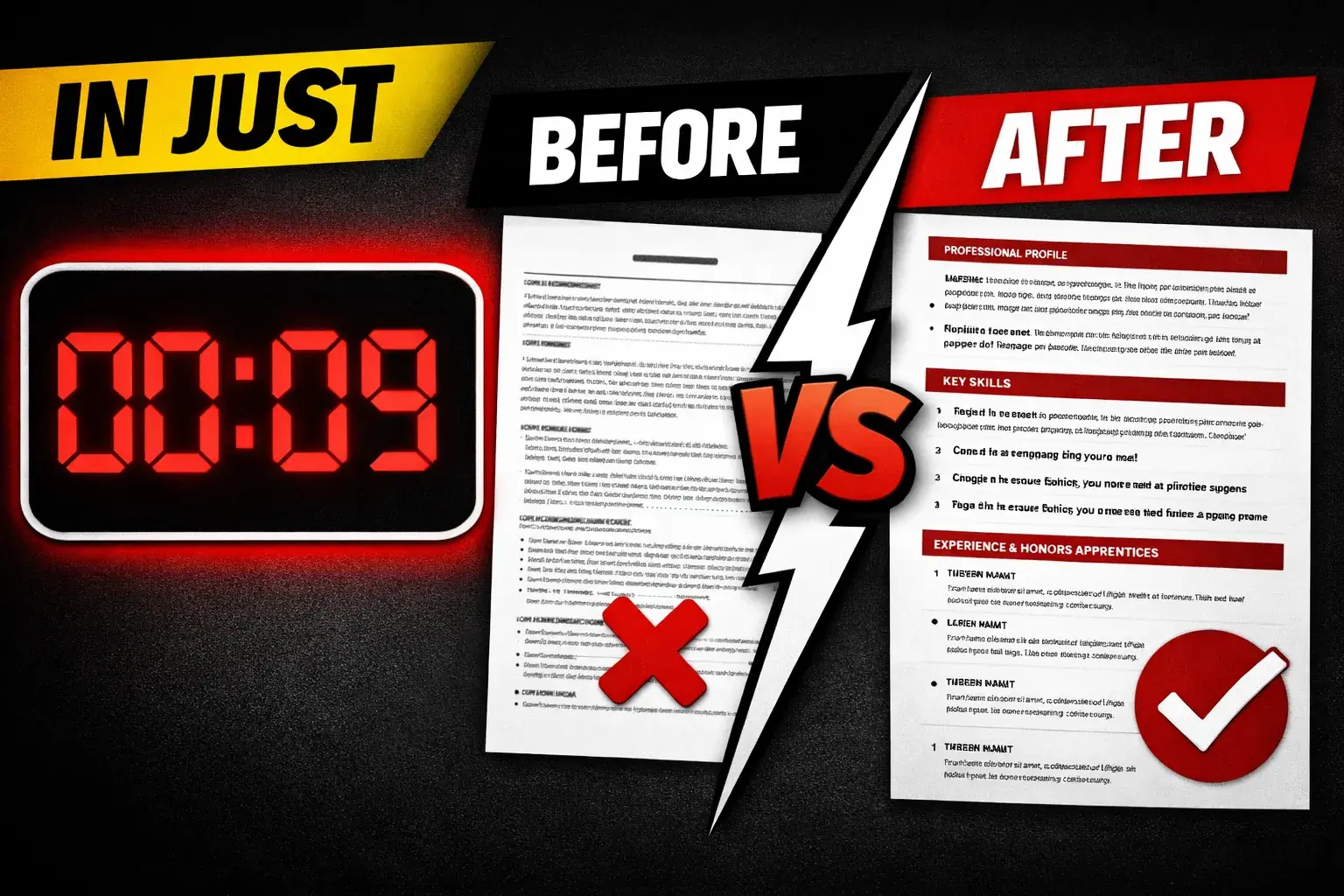 CV Upgrade AI before and after CV transformation