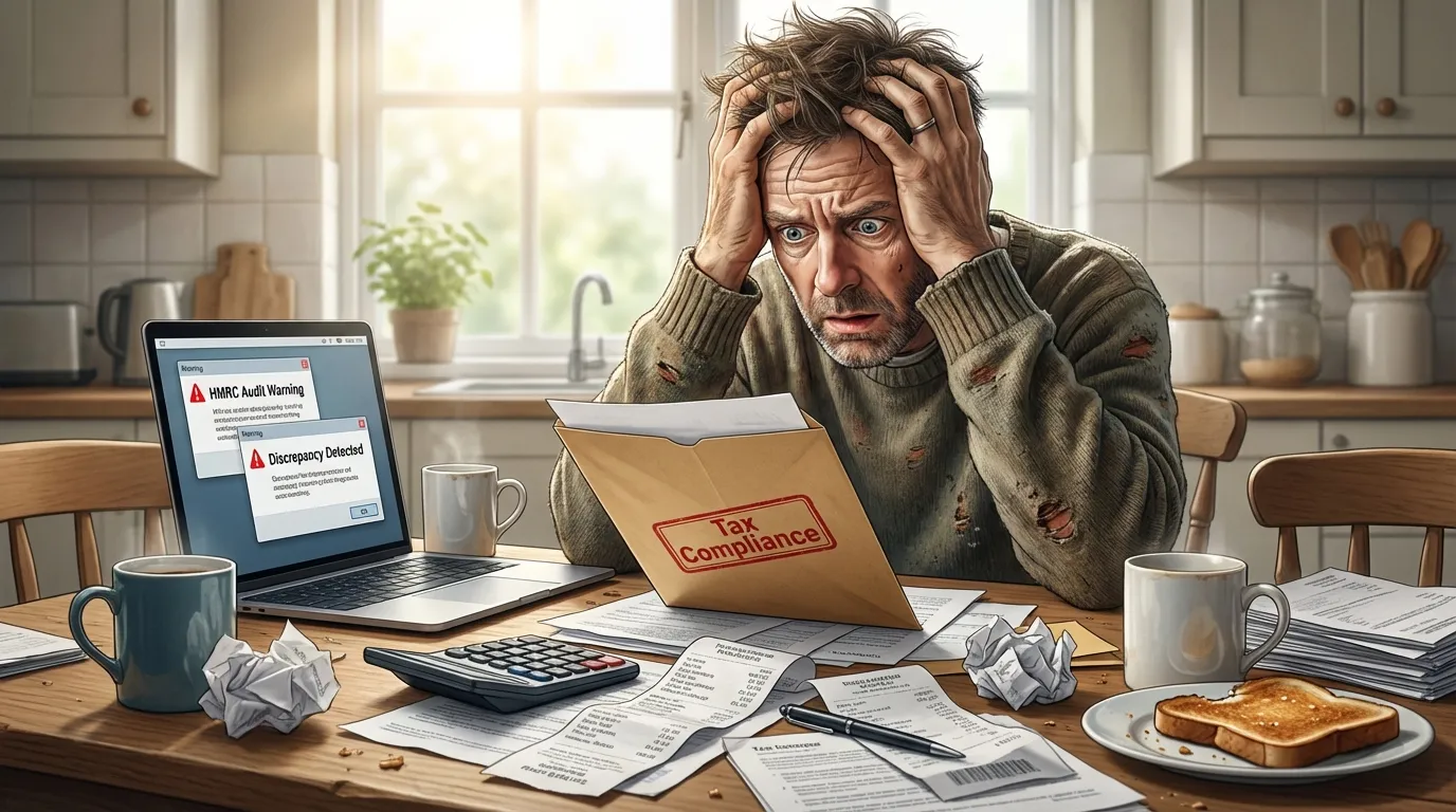 Business owner reviewing an Audit Protect tax compliance warning