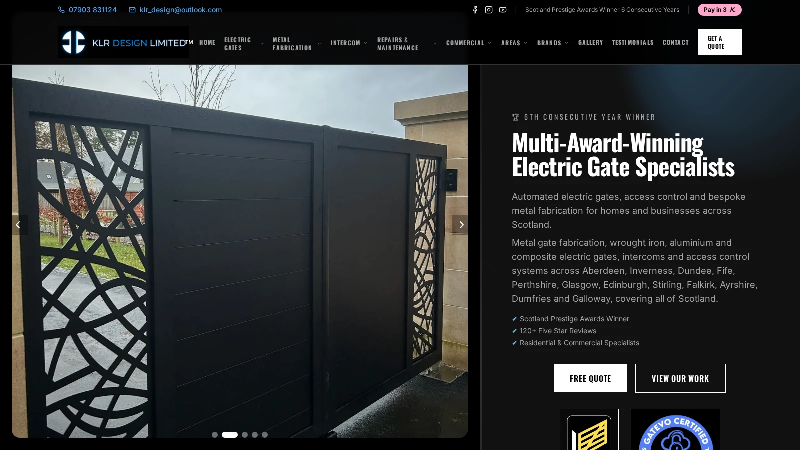 KLR Design Limited website by Corrie D Marketing