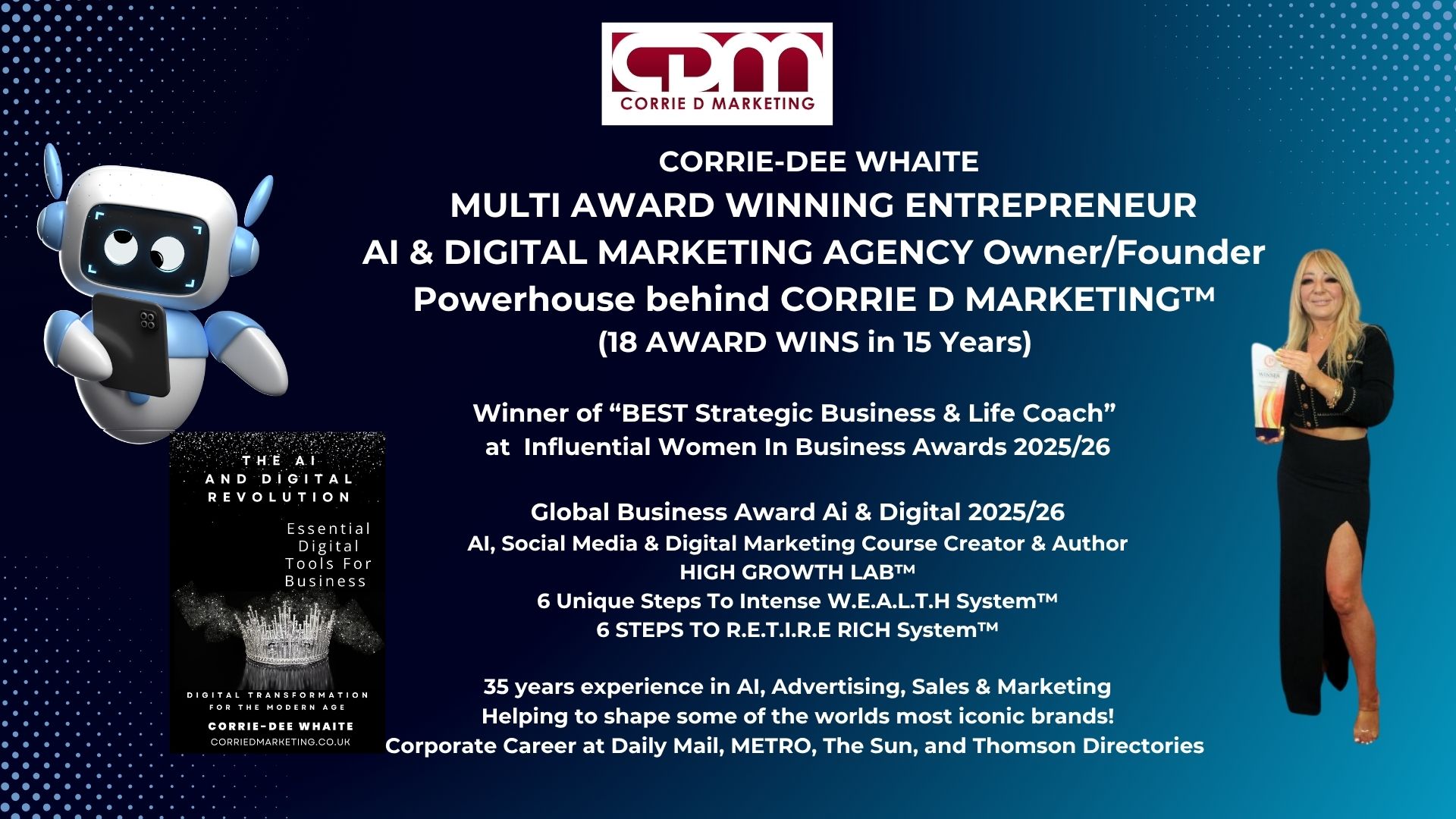Corrie-Dee Whaite — multi award-winning entrepreneur, founder of Corrie D Marketing