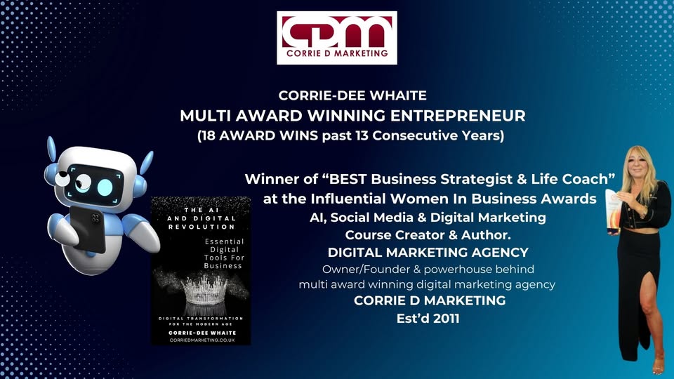 Corrie-Dee Whaite with her book, The AI & Digital Revolution — Corrie D Marketing founder