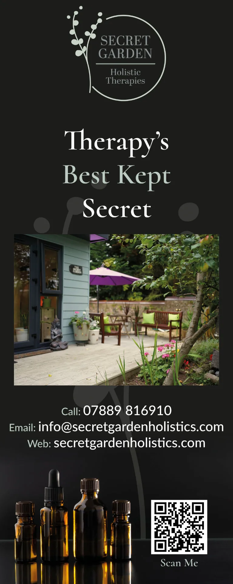Secret Garden Holistic Therapies roller banner designed by Corrie D Marketing