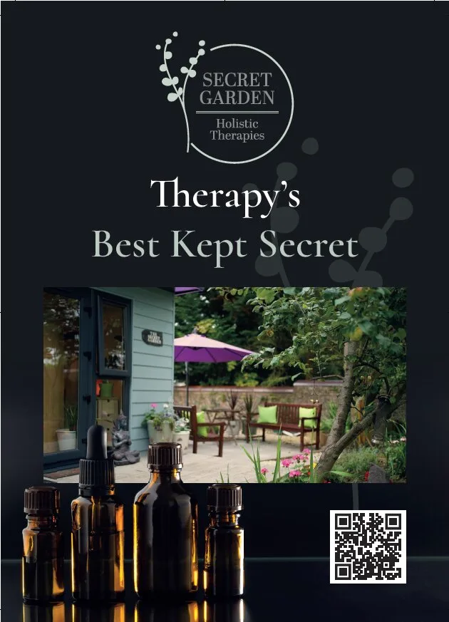 Secret Garden Holistic Therapies flyer front designed by Corrie D Marketing