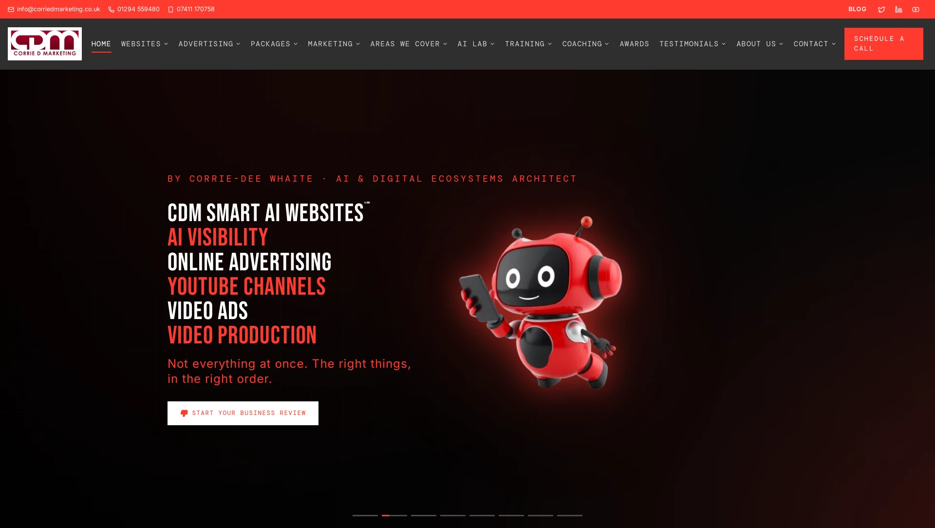 Corrie D Marketing homepage