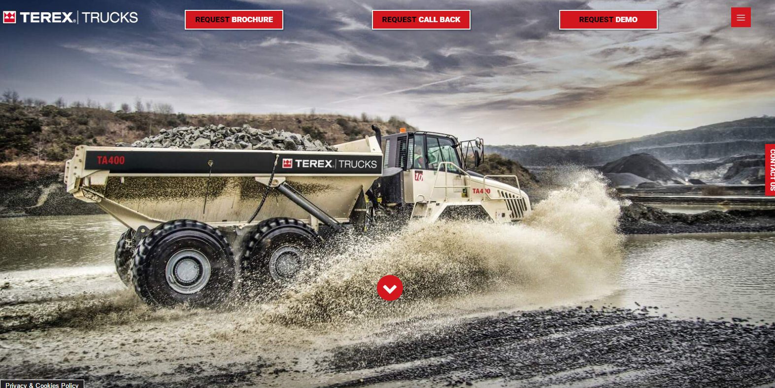 Terex Trucks Landing Page for Online Ad Campaign