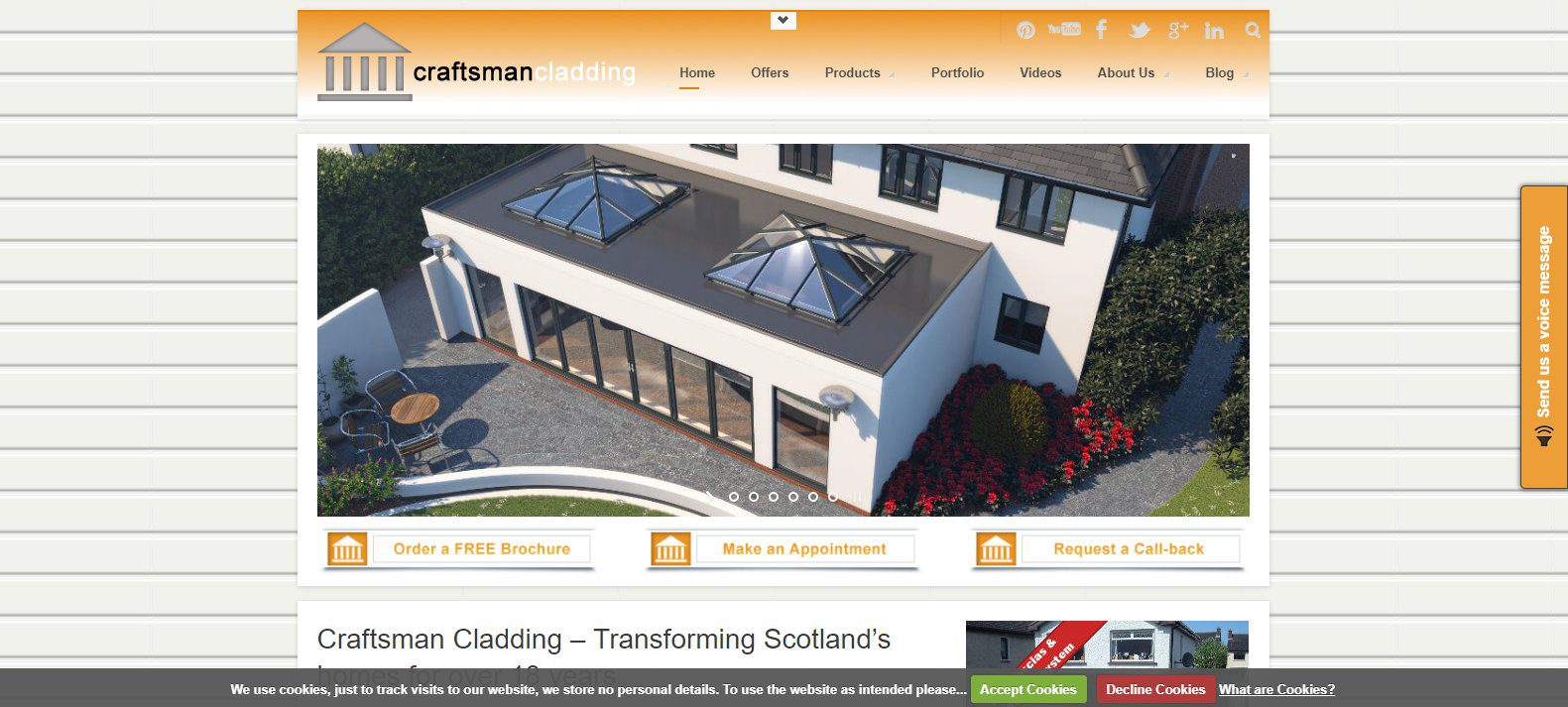 Craftsman Cladding WordPress CMS Website