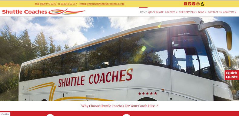 Shuttle Coaches website